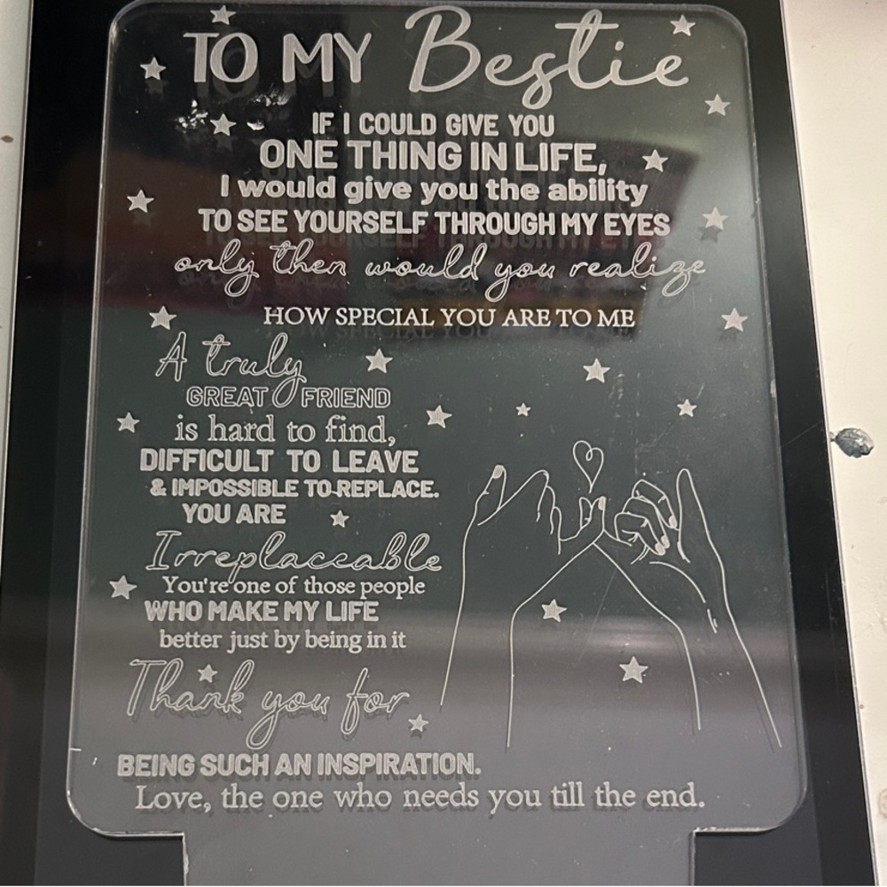 Engraved Acrylic Light Up Plaque for Best Friend
